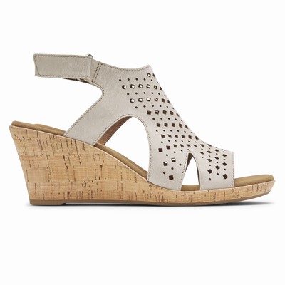 Rockport Briah Hood Slingback Wedges Damen Weiß UJE-462130